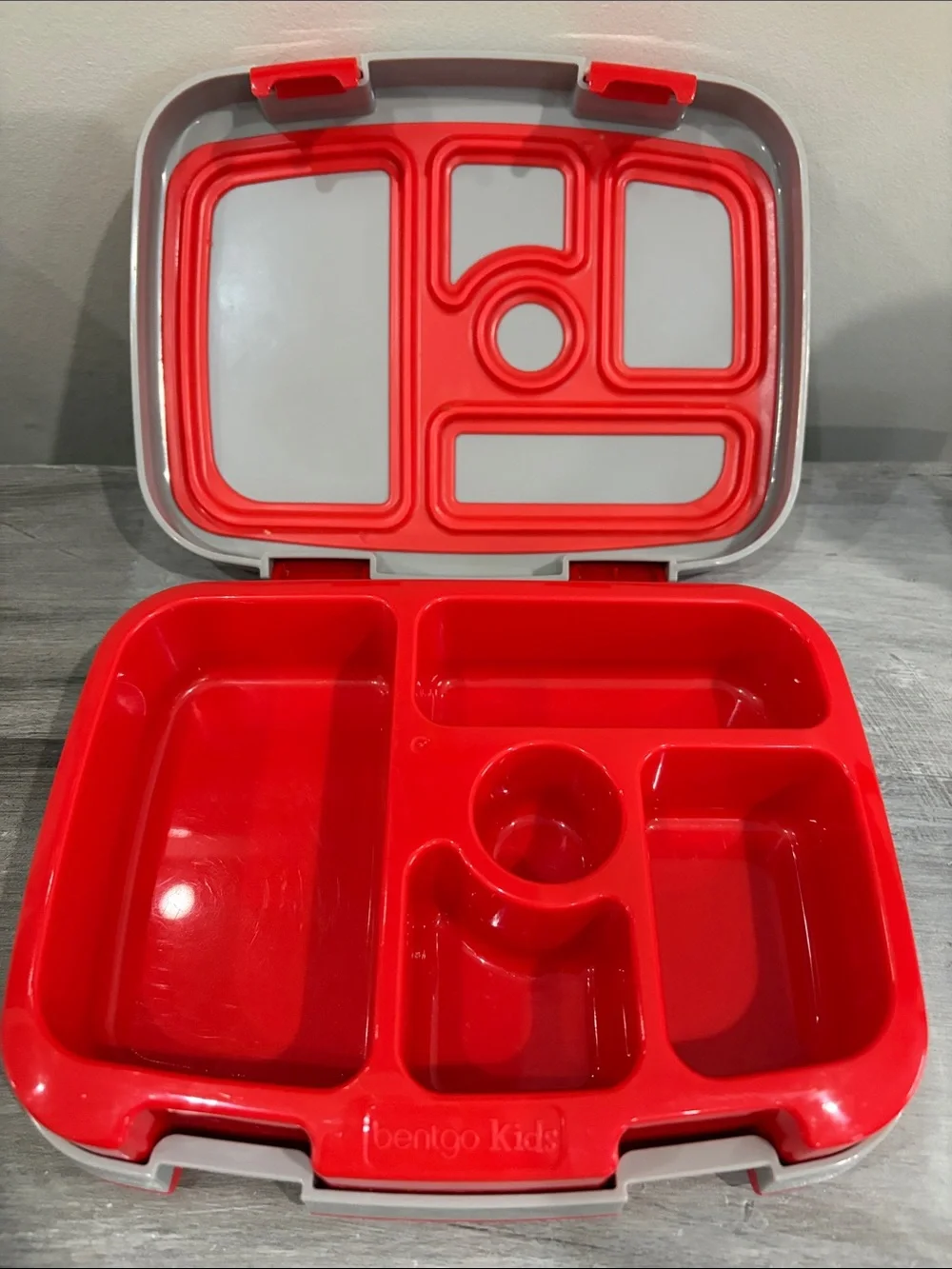 Bentgo Kids Prints 5-Compartment Bento Lunch Box - Monster Trucks Red